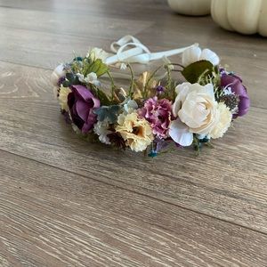 Flower crown hair piece adult wedding or photography autumn flowers